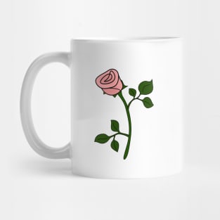 Single Pink Rose - simple illustration Mug